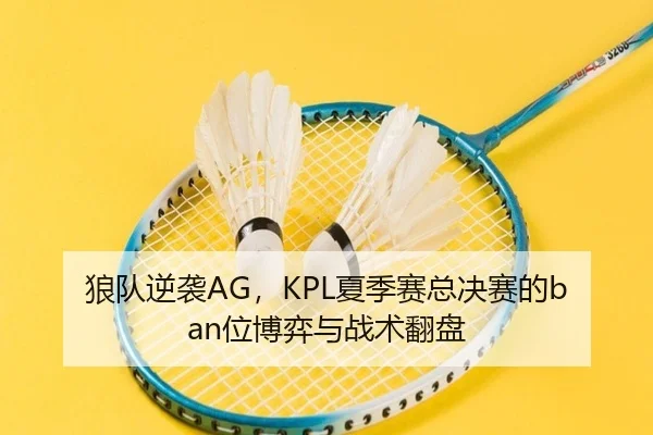 狼队逆袭AG，KPL夏季赛总决赛的ban位博弈与战术翻盘